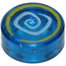 LEGO Transparant donkerblauw Tegel 1 x 1 Rond met Hypnobrai Swirl (98138 / 99973)