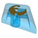 LEGO Transparant Donkerblauw Tegel 1 x 2 Diamant met Water Symbol (35649 / 36712)