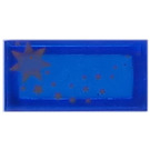 LEGO Transparent Dark Blue Tile 1 x 2 with Gold Stars with Groove (3069)