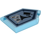 LEGO Transparent Dark Blue Tile 2 x 3 Pentagonal with Drop the Beat Power Shield (35341)