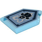 LEGO Transparent Dark Blue Tile 2 x 3 Pentagonal with Haunted Armor Power Shield (22385 / 33772)