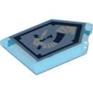 LEGO Bleu foncé transparent Tuile 2 x 3 Pentagonal avec Iron Dragon Power Bouclier (22385 / 29086)