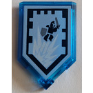 LEGO Transparent Dark Blue Tile 2 x 3 Pentagonal with Jumperman Power Shield (22385)