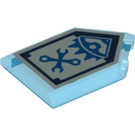 LEGO Bleu foncé transparent Tuile 2 x 3 Pentagonal avec Mech Master Power Bouclier (22385 / 24578)