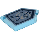 LEGO Transparent Dark Blue Tile 2 x 3 Pentagonal with Whirlwind Power Shield (22385)