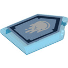 LEGO Transparent Dark Blue Tile 2 x 3 Pentagonal with Yeti Sneeze Power Shield (22385 / 33766)