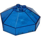 LEGO Transparant Donkerblauw Voorruit 6 x 6 Octagonal Overkapping met asgat (2418)