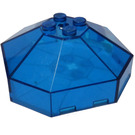 LEGO Transparent Mörkblå Vindruta 6 x 6 Octagonal Tak med axelhål (2418)