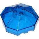 LEGO Transparant Donkerblauw Voorruit 6 x 6 Octagonal Overkapping zonder asgat