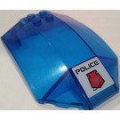 LEGO Transparentes Dunkelblau Windschutzscheibe 6 x 8 x 2 Gebogen mit 'Polizei' Aufkleber (41751)