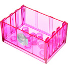 LEGO Transparent Dark Pink Box 4 x 6 with Snowflake Sticker (4237)