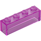 LEGO Rose Foncé Transparent Brique 1 x 4 sans Tubes inférieurs (3066 / 35256)