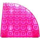 LEGO Transparent Dark Pink Brick 12 x 12 Round Corner with 3 Pegs (47114 / 47376)