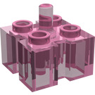 LEGO Transparent Rose Foncé Brique 2 x 2 avec Grooves et Épingle (47117)