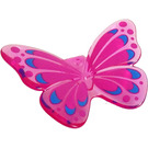 LEGO Transparentes dunkles Rosa Schmetterling Flügel mit Magenta und Blau (33647)