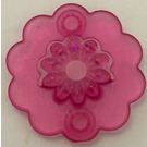 LEGO Transparent Dark Pink Clikits Flower with 10 Petals (48343 / 48691)