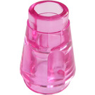 LEGO Gennemsigtig mørk pink Cone 1 x 1 med Top Groove (28701 / 59900)