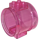 LEGO Transparent Dark Pink Cylinder Tube Straight (49736)