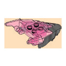 LEGO Transparent Dark Pink Dragon Head Upper Jaw with Transparent Dark Pink Horns and Pearl Dark Gray Highlights