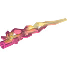 LEGO Transparent Dark Pink Flame / Lightning Bolt with Axle Hole with Marbled Transparent Yellow (11302 / 21873)