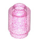 LEGO Gennemsigtig mørk pink opal Klods 1 x 1 Rund med åben knops (3062 / 35390)