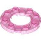LEGO Transparent Dark Pink Opal Plate 4 x 4 Round with Cutout (11833 / 28620)