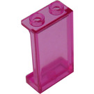 LEGO Transparentes dunkles Rosa Paneel 1 x 2 x 3 mit Seitenstützen - Hohlnoppen (35340 / 87544)