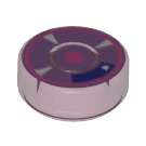 LEGO Transparent Dark Pink Tile 1 x 1 Round with Controls and Sensor Display (16271 / 98138)