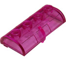 LEGO Transparentes dunkles Rosa Schatzkiste Deckel 2 x 4 mit dickem Scharnier (4739 / 29336)