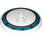 LEGO Transparent Dish 4 x 4 with Dark Azure Circle Pattern (Solid Stud) (23907 / 30065)