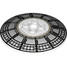 LEGO Transparent Dish 6 x 6 with Clock Decoration on Concave Side (Solid Studs) (21599 / 26864)