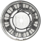 LEGO Transparent Dish 6 x 6 with Clock Face decoration on concave side. (Solid Studs) (21599 / 53213)