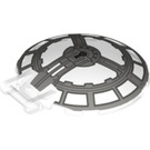 LEGO Transparant Dish 6 x 6 met Handvat met Grijs Venster (18675 / 35117)