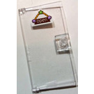 LEGO Transparent Door 1 x 4 x 6 with Stud Handle with open sign, shell and starfish Sticker (35290)