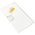 LEGO Transparent Door 1 x 4 x 6 with Stud Handle with 'OPEN' Sign Sticker (35290)