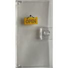 LEGO Transparent Door 1 x 4 x 6 with Stud Handle with 'OPEN' Sticker (35290)