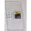 LEGO Transparent Door 1 x 4 x 6 with Stud Handle with Shopping Cart and Open Sign Sticker (35290)