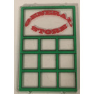 LEGO Transparant Glas for Kader 1 x 4 x 5 met "General Store" Sticker (2494)