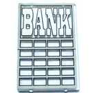 LEGO Transparant Glas for Kader 1 x 4 x 5 met Panes en Wit BANK Sticker (2494)