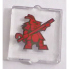 LEGO Transparent Verre for Fenêtre 1 x 2 x 2 avec Dark rouge Warrior Autocollant (35315)