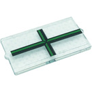 LEGO Transparant Glas for Venster 1 x 2 x 3 met Dark Green Venster Panes Sticker (35287)