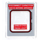 LEGO Transparent Glass for Window 1 x 3 x 3 with DISCONNECT CAPACITOR DRIVE BEFORE OPENING Sticker (51266)