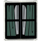 LEGO Transparent Glass for Window 1 x 3 x 3 with Window with Sand Green Curtains Sticker (51266)