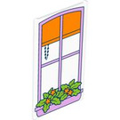 LEGO Transparent Glass for Window 1 x 4 x 6 with Flowers and blind (6202 / 101277)