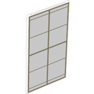 LEGO Transparent Glass for Window 1 x 4 x 6 with Gold Lattice over Frosted White Background (6202 / 35330)