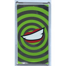 LEGO Transparant Glas for Venster 1 x 4 x 6 met Joker Smile, Rood Lips en Lime Circles Sticker (6202)