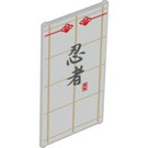 LEGO Transparant Glas for Venster 1 x 4 x 6 met Oriental Writing & Shoji Background (6202 / 93674)