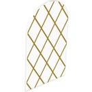 LEGO Glass for Window 1 x 6 x 7 with Curved top with Gold lattice (60784)