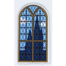 LEGO Transparent Glass for Window 1 x 6 x 7 with Curved top with Stained Glass Sticker (65066)