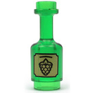 LEGO Transparent Green Bottle 1 x 1 x 2 with Grapes Label (12637 / 95228)